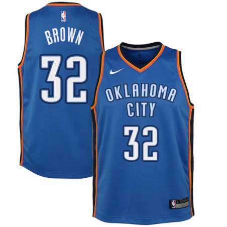 Blue Fred Brown Twill Basketball Jersey -Thunder #32 Brown Twill Jerseys, FREE SHIPPING