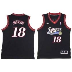 Black Throwback Ollie Johnson Twill Basketball Jersey -76ers #18 Johnson Twill Jerseys, FREE SHIPPING