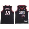 Black Throwback Ollie Johnson Twill Basketball Jersey -76ers #18 Johnson Twill Jerseys, FREE SHIPPING