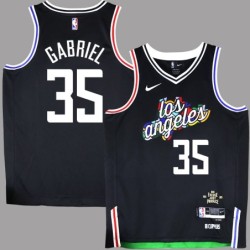 Clippers #35 Wenyen Gabriel 2022 2023 Black City Jersey