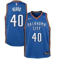 Blue Gar Heard Twill Basketball Jersey -Thunder #40 Heard Twill Jerseys, FREE SHIPPING