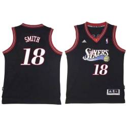 Black Throwback Derek Smith Twill Basketball Jersey -76ers #18 Smith Twill Jerseys, FREE SHIPPING