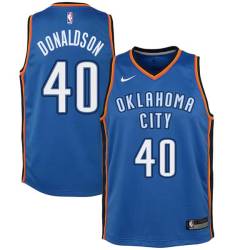 Blue James Donaldson Twill Basketball Jersey -Thunder #40 Donaldson Twill Jerseys, FREE SHIPPING