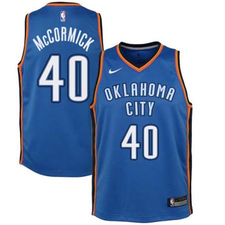 Blue Tim McCormick Twill Basketball Jersey -Thunder #40 McCormick Twill Jerseys, FREE SHIPPING