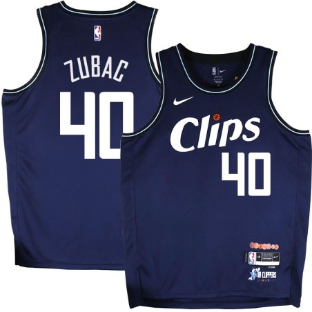 Clippers #40 Ivica Zubac 2023 2024 Clips Navy City Jersey