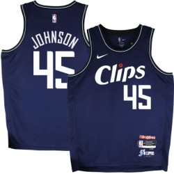 Clippers #45 Keon Johnson 2023 2024 Clips Navy City Jersey