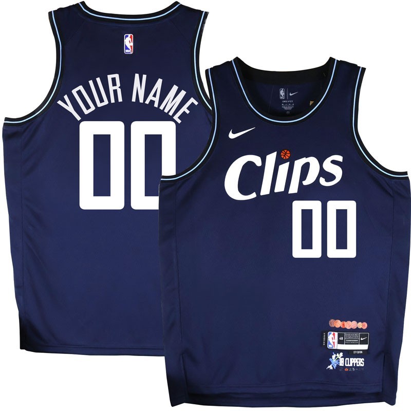 [Customized] LA Clippers your name number custom 2023 2024 Clips Navy City Jersey