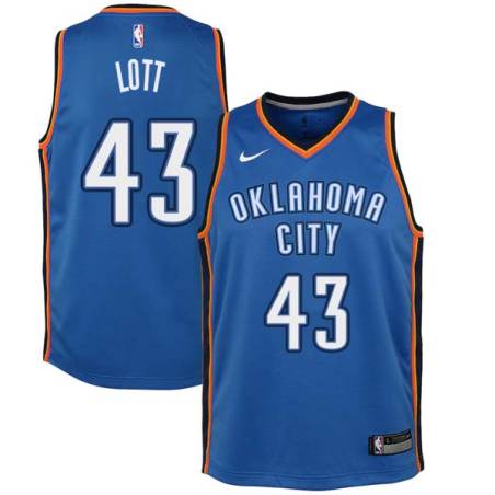 Blue Plummer Lott Twill Basketball Jersey -Thunder #43 Lott Twill Jerseys, FREE SHIPPING