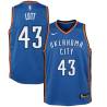 Blue Plummer Lott Twill Basketball Jersey -Thunder #43 Lott Twill Jerseys, FREE SHIPPING