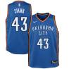 Blue Jack Sikma Twill Basketball Jersey -Thunder #43 Sikma Twill Jerseys, FREE SHIPPING