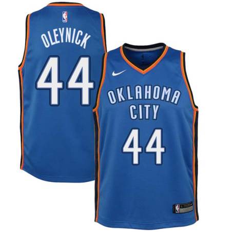 Blue Frank Oleynick Twill Basketball Jersey -Thunder #44 Oleynick Twill Jerseys, FREE SHIPPING