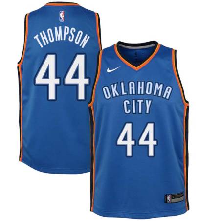 Blue David Thompson Twill Basketball Jersey -Thunder #44 Thompson Twill Jerseys, FREE SHIPPING