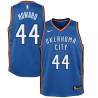 Blue Stephen Howard Twill Basketball Jersey -Thunder #44 Howard Twill Jerseys, FREE SHIPPING