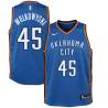 Blue Ruben Wolkowyski Twill Basketball Jersey -Thunder #45 Wolkowyski Twill Jerseys, FREE SHIPPING