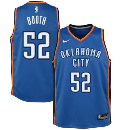 Blue Calvin Booth Twill Basketball Jersey -Thunder #52 Booth Twill Jerseys, FREE SHIPPING