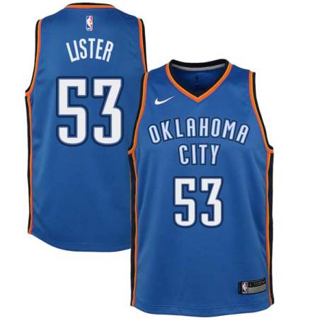 Blue Alton Lister Twill Basketball Jersey -Thunder #53 Lister Twill Jerseys, FREE SHIPPING