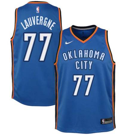 Blue Joffrey Lauvergne Twill Basketball Jersey -Thunder #77 Lauvergne Twill Jerseys, FREE SHIPPING
