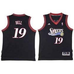 Black Throwback Raja Bell Twill Basketball Jersey -76ers #19 Bell Twill Jerseys, FREE SHIPPING