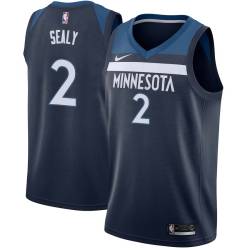 Navy Malik Sealy Twill Basketball Jersey -Timberwolves #2 Sealy Twill Jerseys, FREE SHIPPING