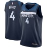 Navy Chauncey Billups Twill Basketball Jersey -Timberwolves #4 Billups Twill Jerseys, FREE SHIPPING