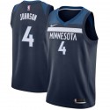 Navy Wesley Johnson Twill Basketball Jersey -Timberwolves #4 Johnson Twill Jerseys, FREE SHIPPING