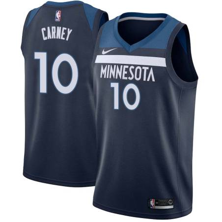 Navy Rodney Carney Twill Basketball Jersey -Timberwolves #10 Carney Twill Jerseys, FREE SHIPPING