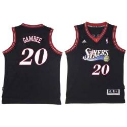 Black Throwback Dave Gambee Twill Basketball Jersey -76ers #20 Gambee Twill Jerseys, FREE SHIPPING