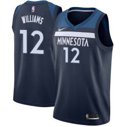 Navy Corey Williams Twill Basketball Jersey -Timberwolves #12 Williams Twill Jerseys, FREE SHIPPING
