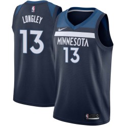 Navy Luc Longley Twill Basketball Jersey -Timberwolves #13 Longley Twill Jerseys, FREE SHIPPING