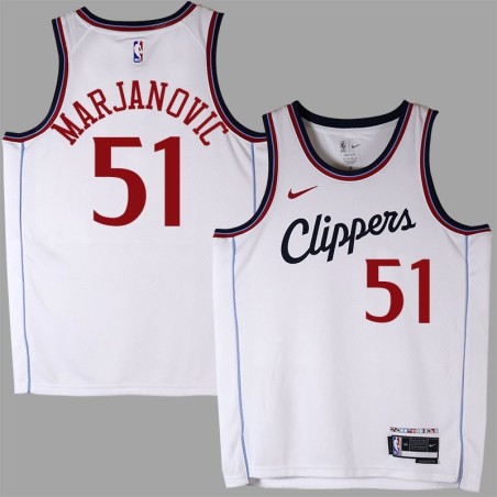 Clippers #51 Boban Marjanovic 2025 White Jersey