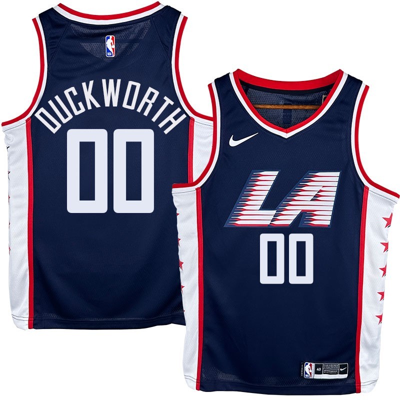 Clippers #00 Kevin Duckworth LA Navy Jersey