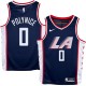 Clippers #0 Olden Polynice LA Navy Jersey