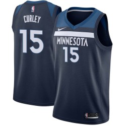 Navy Bill Curley Twill Basketball Jersey -Timberwolves #15 Curley Twill Jerseys, FREE SHIPPING