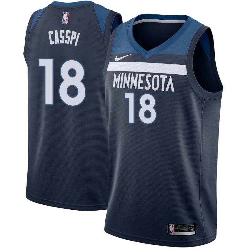 Navy Omri Casspi Twill Basketball Jersey -Timberwolves #18 Casspi Twill Jerseys, FREE SHIPPING