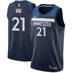 Navy Stacey King Twill Basketball Jersey -Timberwolves #21 King Twill Jerseys, FREE SHIPPING