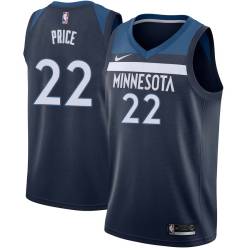 Navy A.J. Price Twill Basketball Jersey -Timberwolves #22 Price Twill Jerseys, FREE SHIPPING