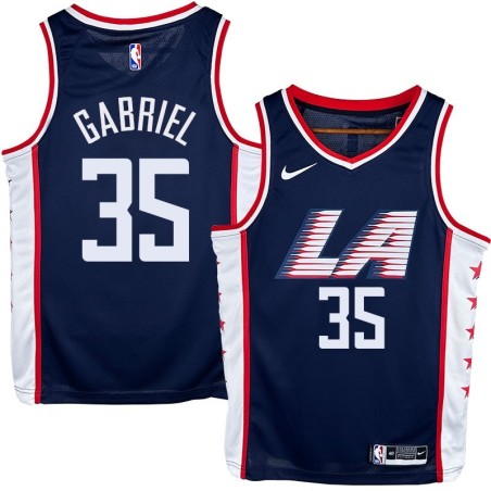 Clippers #35 Wenyen Gabriel LA Navy Jersey