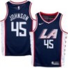 Clippers #45 Keon Johnson LA Navy Jersey