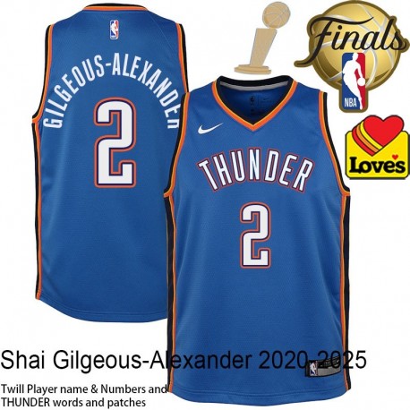 Shai Gilgeous-Alexander OKC Thunder 2025 Finals Champions Jersey #2