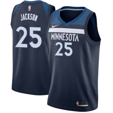 Navy Marc Jackson Twill Basketball Jersey -Timberwolves #25 Jackson Twill Jerseys, FREE SHIPPING