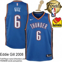 Eddie Gill OKC Thunder 2025 Finals Champions Jersey #6