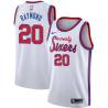 White Classic Craig Raymond Twill Basketball Jersey -76ers #20 Raymond Twill Jerseys, FREE SHIPPING