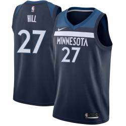 Navy Jordan Hill Twill Basketball Jersey -Timberwolves #27 Hill Twill Jerseys, FREE SHIPPING