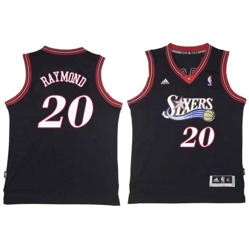 Black Throwback Craig Raymond Twill Basketball Jersey -76ers #20 Raymond Twill Jerseys, FREE SHIPPING