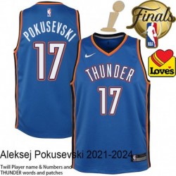 Aleksej Pokusevski OKC Thunder 2025 Finals Champions Jersey #17