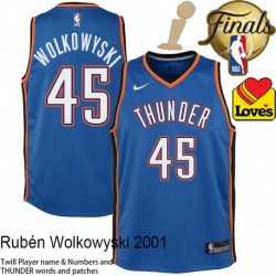 Rubén Wolkowyski OKC Thunder 2025 Finals Champions Jersey #45