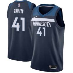 Eddie Griffin Twill Basketball Jersey -Timberwolves #41 Griffin Twill Jerseys, FREE SHIPPING