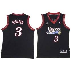 Black Throwback Bob Schafer Twill Basketball Jersey -76ers #3 Schafer Twill Jerseys, FREE SHIPPING