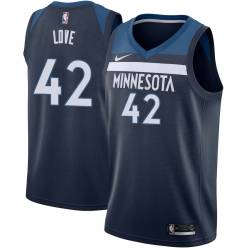 Navy Kevin Love Twill Basketball Jersey -Timberwolves #42 Love Twill Jerseys, FREE SHIPPING