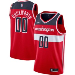 Red Kevin Duckworth Twill Basketball Jersey -Wizards #00 Duckworth Twill Jerseys, FREE SHIPPING
